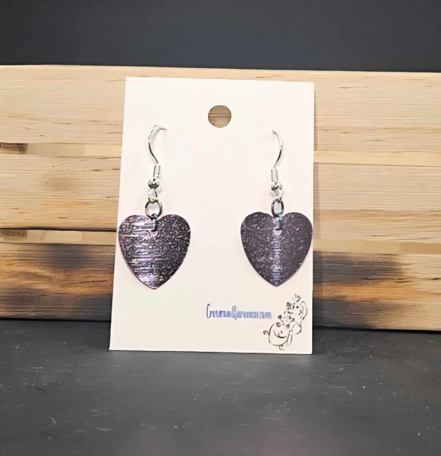 Single Purple Heart Earring