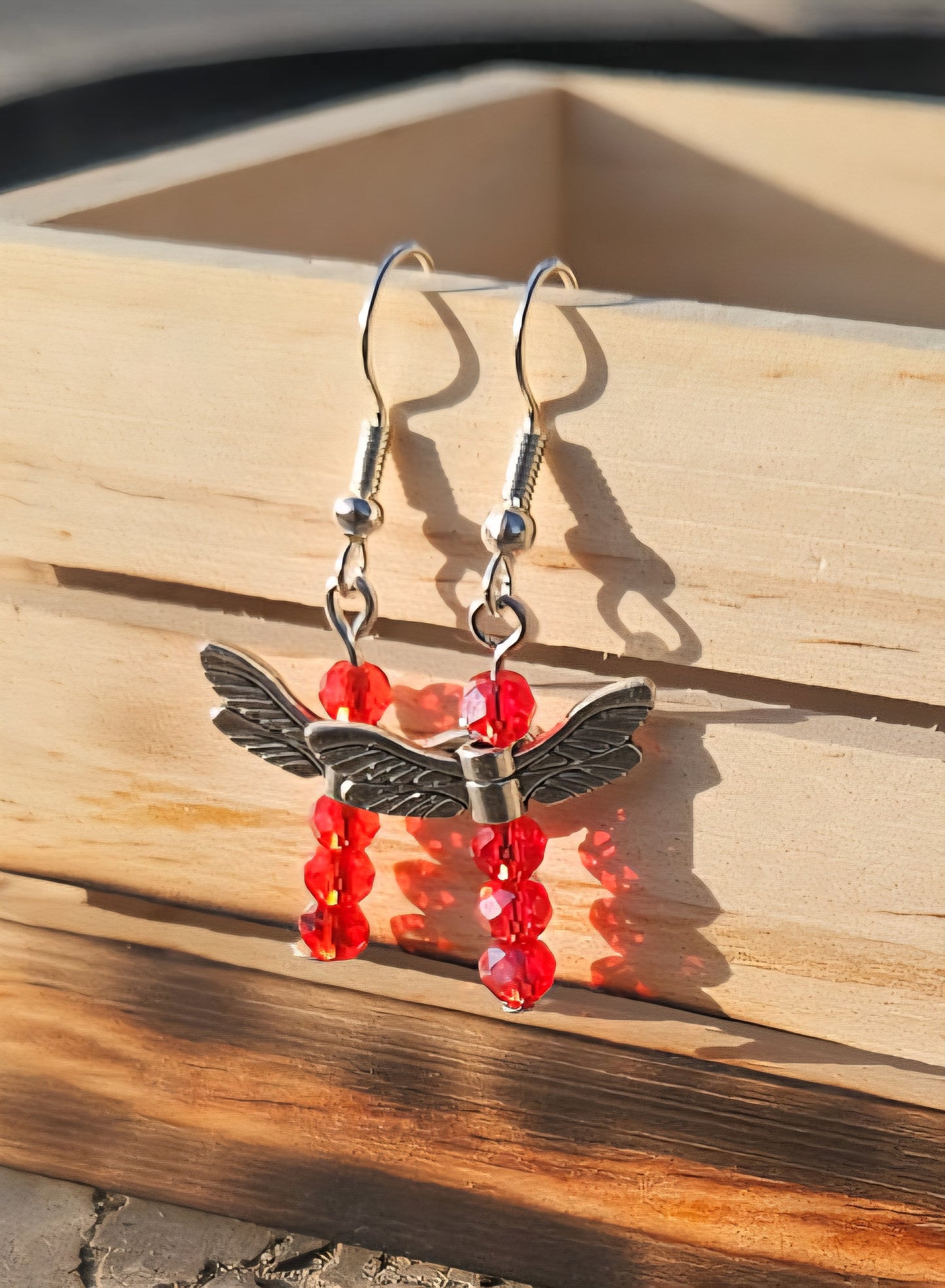 Red Dragonfly Earrings