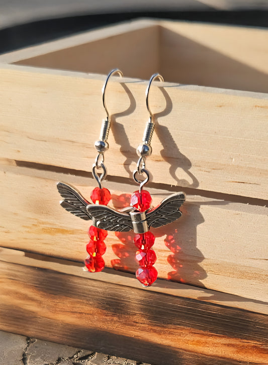 Red Dragonfly Earrings